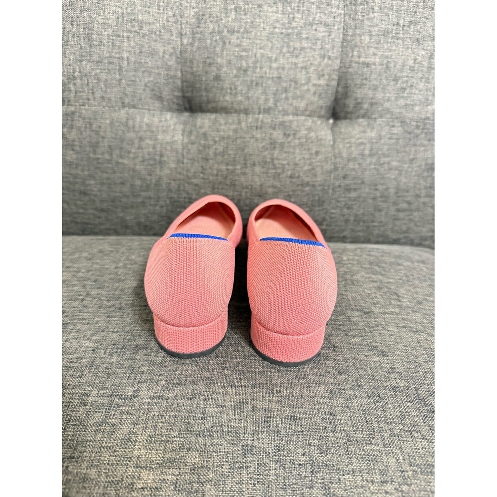 Rothy's The Point Pink Knit Flats Blue Trim Size 5 - Picture 3 of 8